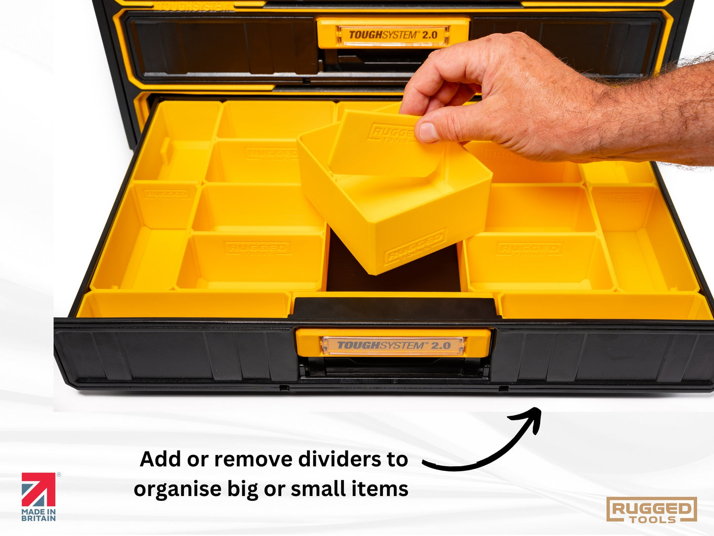 Rugged tools Storage bins for Dewalt Toughsystem 2.0 2 & 3 Drawer toolboxes